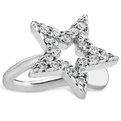 Sterling Silver Cubic Zirconia Single Cuff Earring