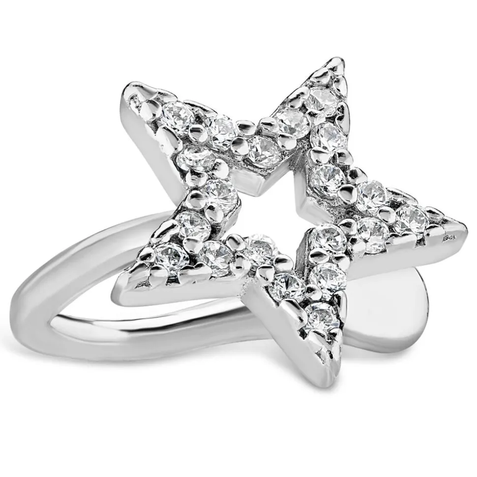 Sterling Silver Cubic Zirconia Single Cuff Earring