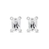 Sterling Silver Cubic Zirconia Emerald Cut Stud Earrings