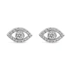 Sterling Silver Cubic Zirconia Protective Eye Stud Earrings