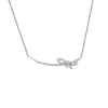 Sterling Silver Cubic Zirconia Bow Hammock Necklet