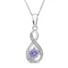 Sterling Silver Cubic Zirconia June Birthstone Infinity Pendant