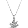Sterling Silver Cubic Zirconia Dove Pendant