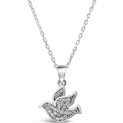 Sterling Silver Cubic Zirconia Dove Pendant