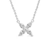 Sterling Silver Cubic Zirconia Kiss Pendant Hammock Necklet