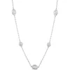Sterling Silver Cubic Zirconia Round & Oval Necklet