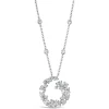 Sterling Silver Cubic Zirconia Swirl Shaped Pendant (Chain Included)