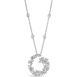 Sterling Silver Cubic Zirconia Swirl Shaped Pendant (Chain Included)