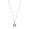 Sterling Silver Cubic Zirconia Pav Knot Pendant (Chain Included)