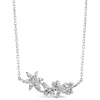 Sterling Silver Cubic Zirconia Marquise Flower Necklet