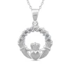Sterling Silver Cubic Zirconia Claddagh Pendant