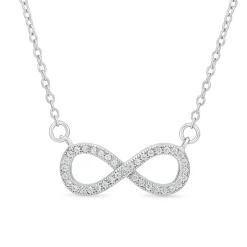 Sterling Silver Cubic Zirconia Inifinity Necklet