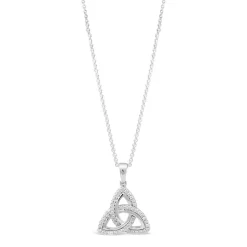 Sterling Silver Cubic Zirconia Trinity Knot Pendant