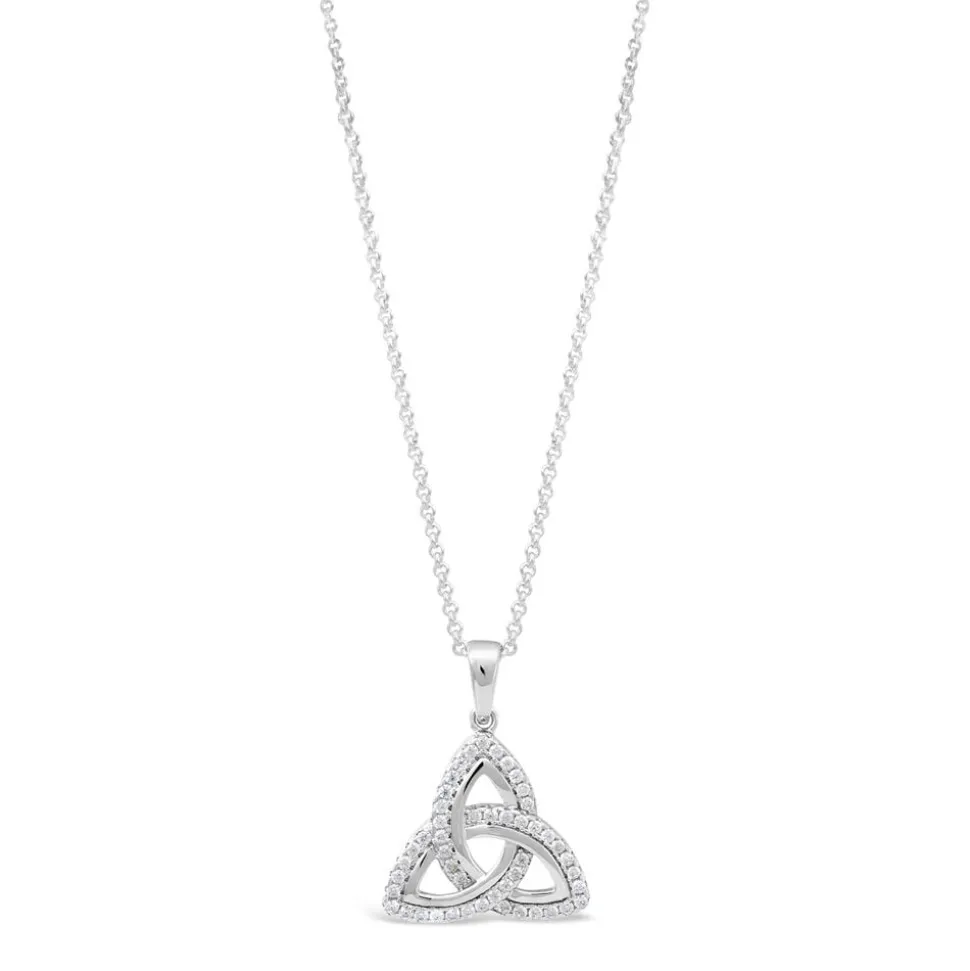 Sterling Silver Cubic Zirconia Trinity Knot Pendant