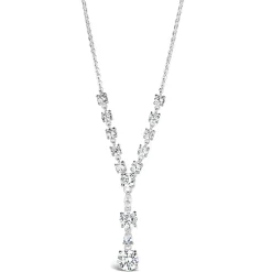 Sterling Silver Cubic Zirconia Multi Stone Necklet
