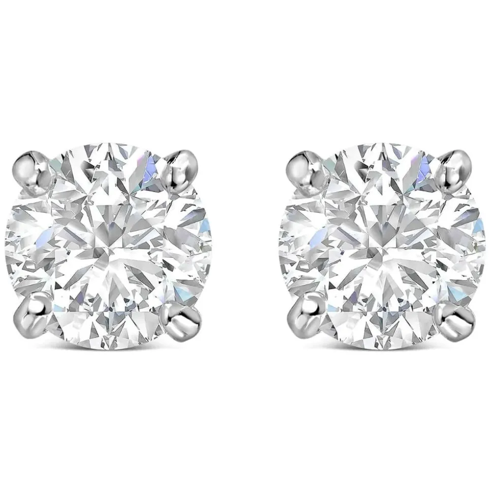 Sterling Silver Cubic Zirconia Medium Claw Stud Earrings
