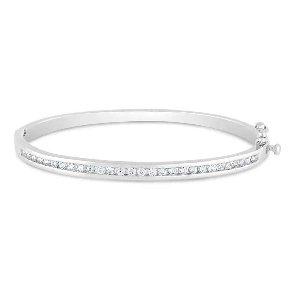 Sterling Silver Cubic Zirconia Baby Bangle