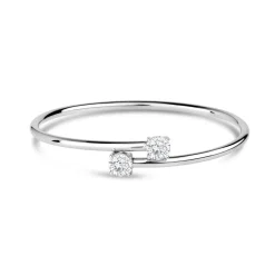 Sterling Silver Cubic Zirconia Twist Bangle