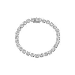 Sterling Silver Cubic Zirconia Claw Set Tennis Bracelet