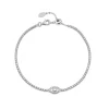 Sterling Silver Cubic Zirconia Protective Eye Tennis Bracelet