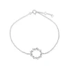 Sterling Silver Cubic Zirconia Baguette Open Circle Bracelet