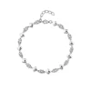 Sterling Silver Cubic Zirconia & Polished Petal Bracelet