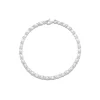 Sterling Silver Cubic Zirconia Set Rope Link Bracelet