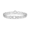 Sterling Silver Cubic Zirconia Brick Link Bracelet