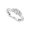 Sterling Silver Cubic Zirconia Three Stone Promise Ring