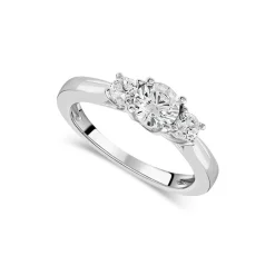 Sterling Silver Cubic Zirconia Three Stone Promise Ring