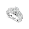 Sterling Silver Cubic Zirconia Promise Bridal Set Ring