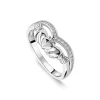 Sterling Silver Cubic Zirconia Wishbone Claddagh Ring