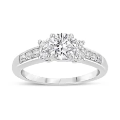 Sterling Silver Cubic Zirconia Sides and Channel Shoulders Ring