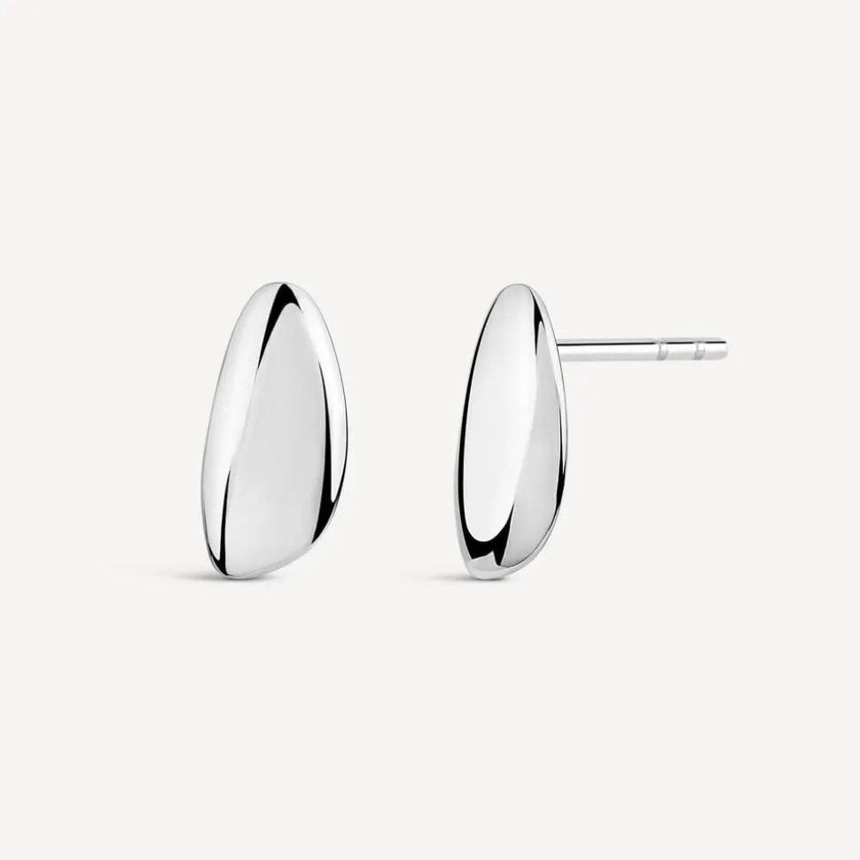 Sterling Silver Cubic Zirconia Open Round Disc Drop Earrings
