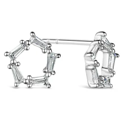Sterling Silver Cubic Zirconia Open Circle Studs