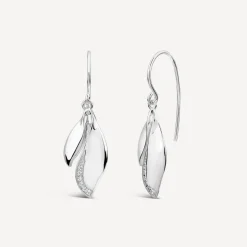 Sterling Silver Cubic Zirconia Marquise Stud Earrings