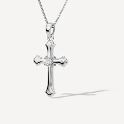 Sterling Silver Cubic Zirconia Cross Pendant