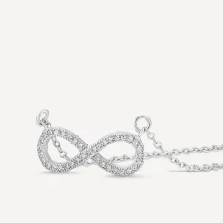 Sterling Silver Cubic Zirconia Inifinity Necklet