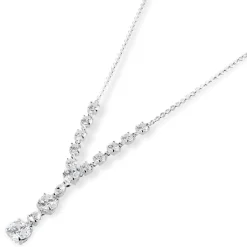 Sterling Silver Cubic Zirconia Multi Stone Necklet