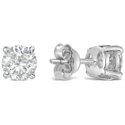 Sterling Silver Cubic Zirconia Medium Claw Stud Earrings