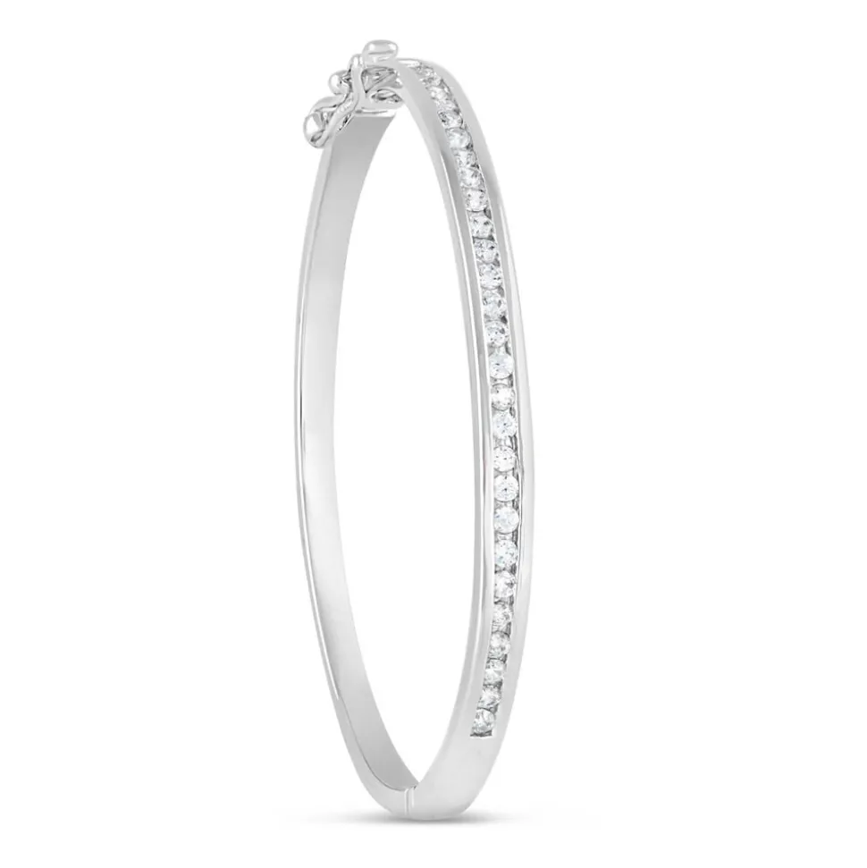 Sterling Silver Cubic Zirconia Baby Bangle