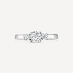 Sterling Silver Cubic Zirconia Three Stone Promise Ring