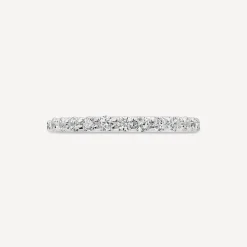 Sterling Silver Cubic Zirconia Set Half Hoop Eternity Ring