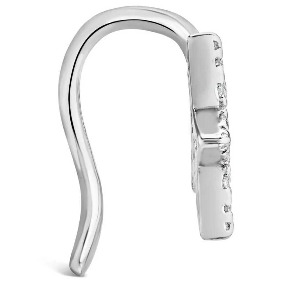 Sterling Silver Cubic Zirconia Single Cuff Earring