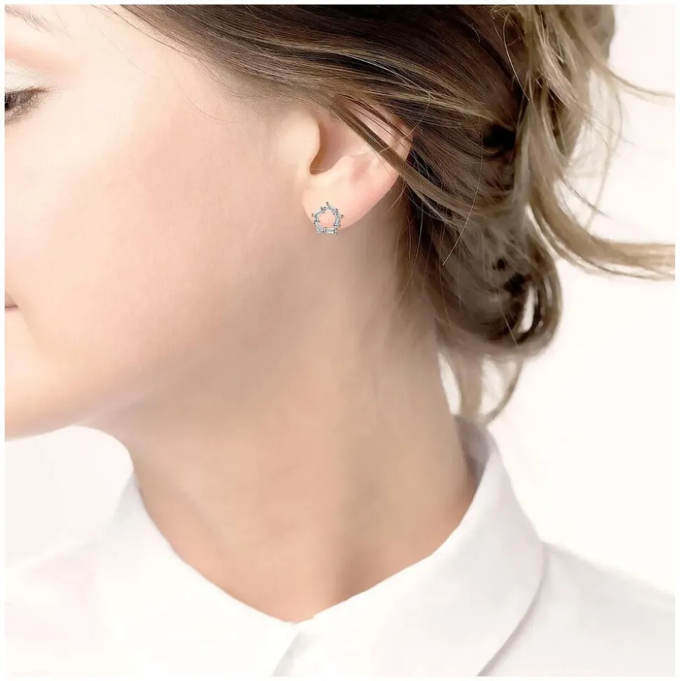 Sterling Silver Cubic Zirconia Open Circle Studs