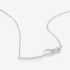 Sterling Silver Cubic Zirconia Bow Hammock Necklet