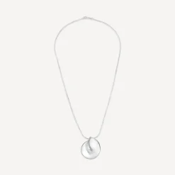 Sterling Silver Cubic Zirconia Open Round Disc Pendant