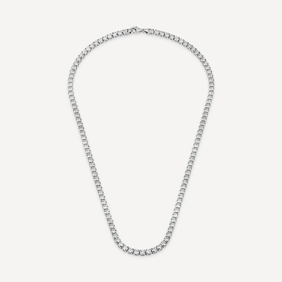 Sterling Silver Cubic Zirconia Tennis Necklet