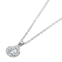 Sterling Silver Cubic Zirconia Pav Knot Pendant (Chain Included)