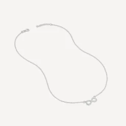 Sterling Silver Cubic Zirconia Inifinity Necklet